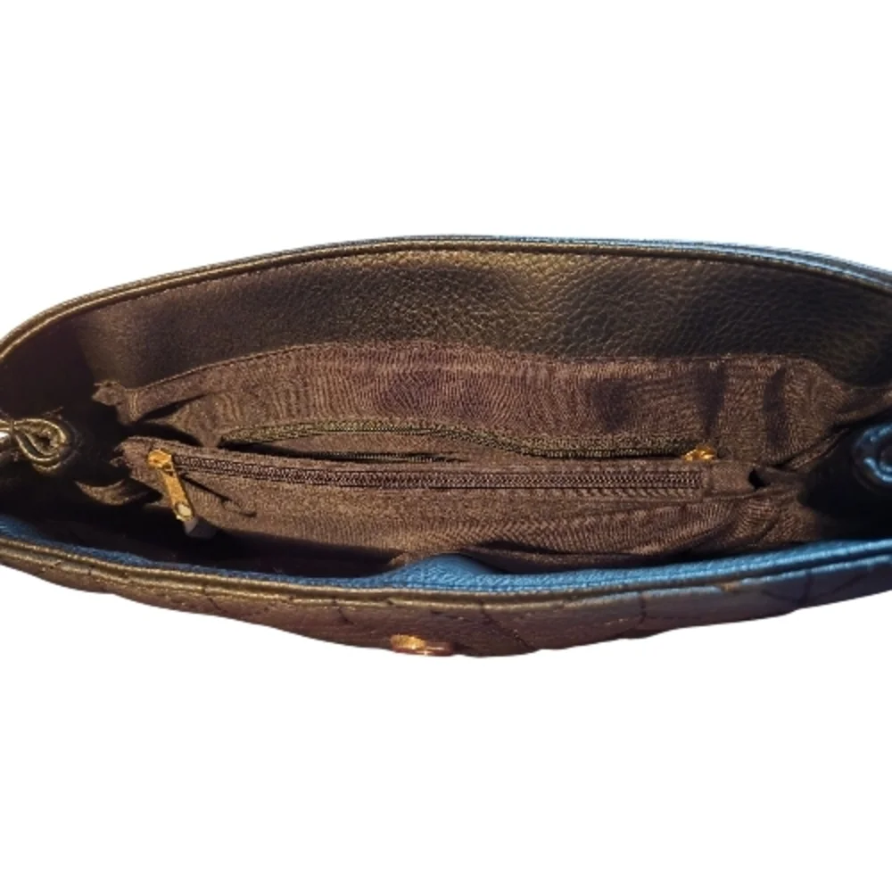Rampage Y2K Black Quilted Chain Shoulder Bag-Vintage Chevron